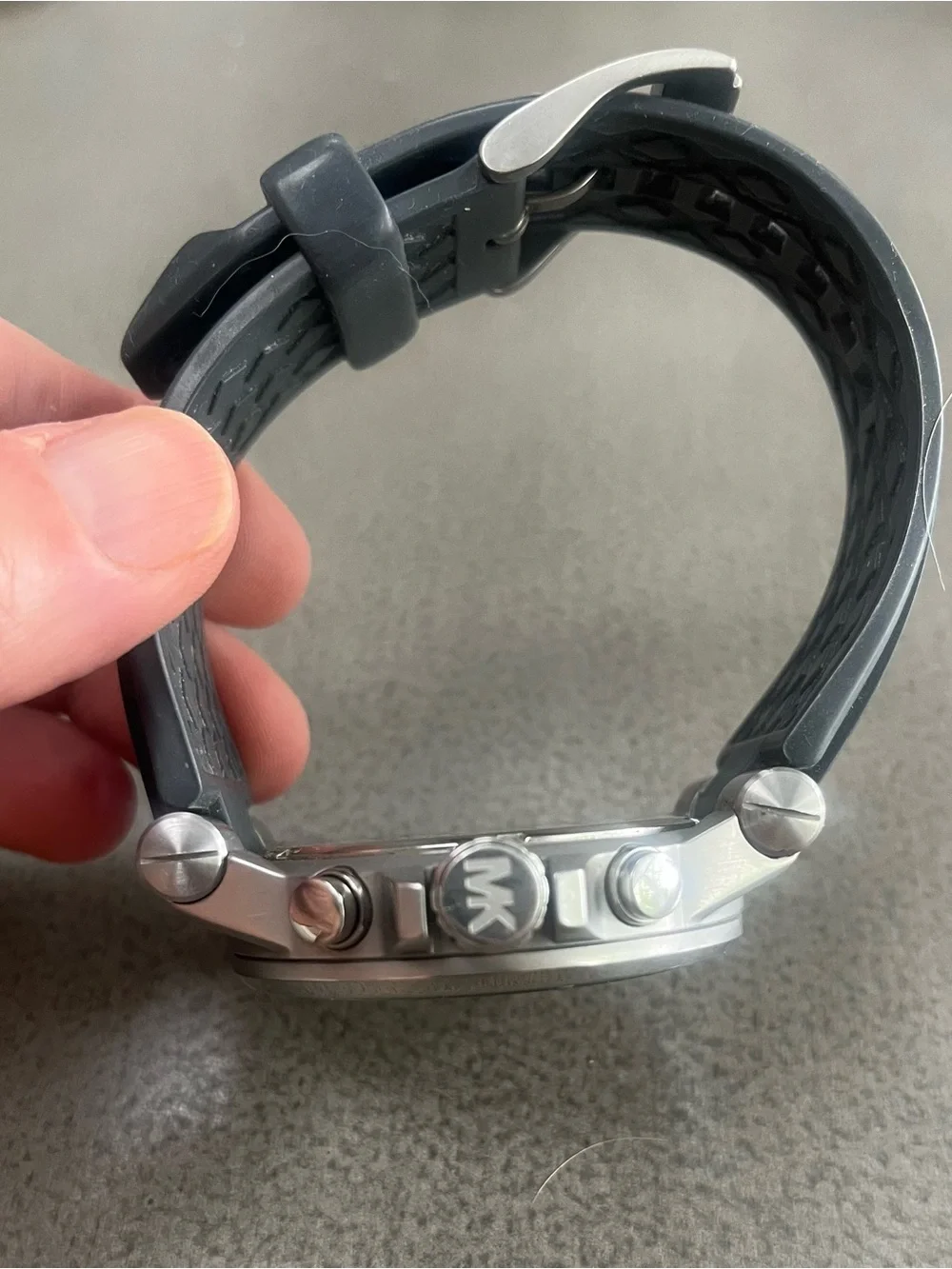 Michael Kors Steel Dylan Chron Gray Silicone strap